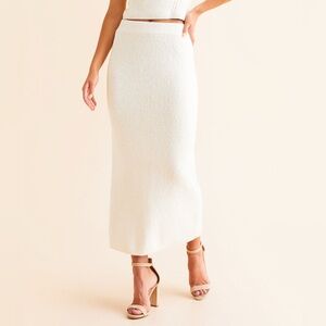 NEW Z Supply Avni Cream Maxi Sweater Skirt SZ LG